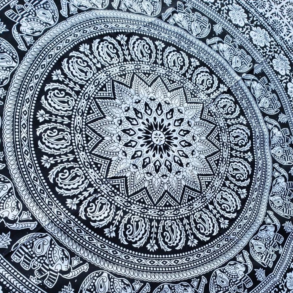1 LEFT! Elephant Mandala Twin Tapestry - Picture 3 of 11